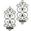 homeAccent Plus Iron Scrolled Wall Sconce Pair