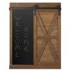 Accent Plus Chalkboard and Mirror Wall Decor with Barn Door